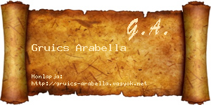 Gruics Arabella névjegykártya